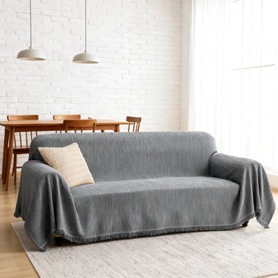 Housse de canapé en chenille réversible avec frange à pampille, protecteur modulaire en L lavable pour animaux de compagnie et familles, housse extensible pour plusieurs types de meubles