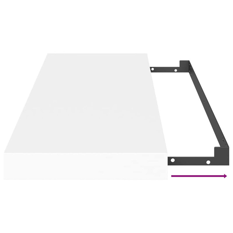 Wall Shelf Floating Shelf Wall Mounted Display Shelf for Photo Frame, White, 1.5" H x 31.5" W x 9.3" D