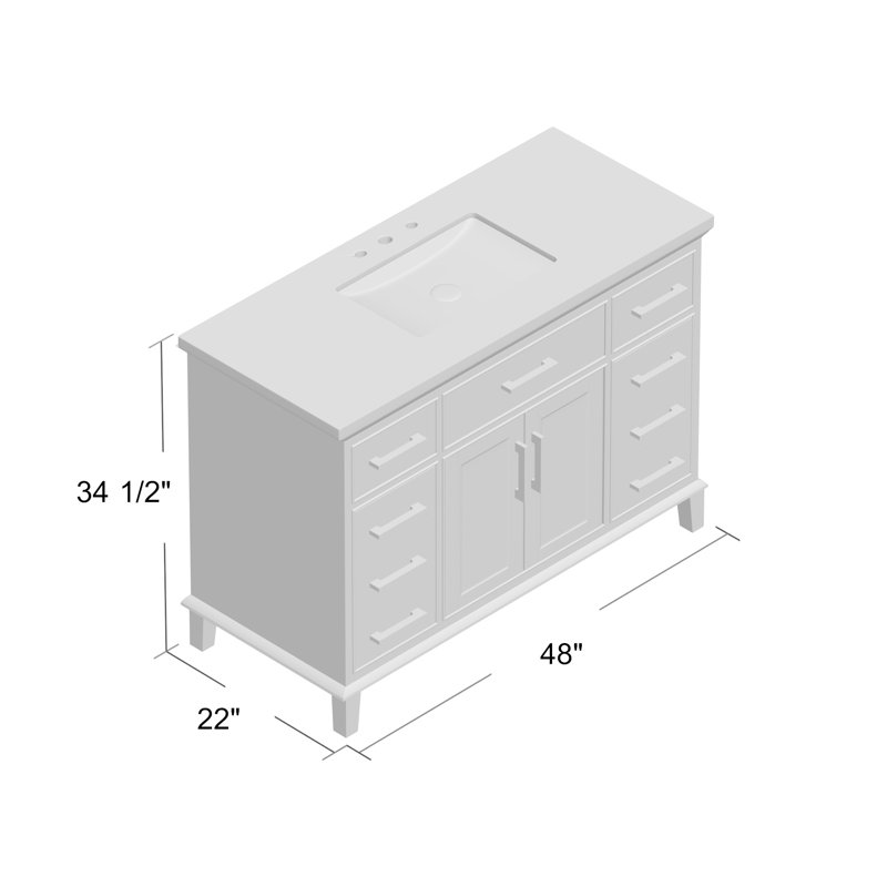 Ensemble de meuble-lavabo simple 48 po Caudill, Blanc