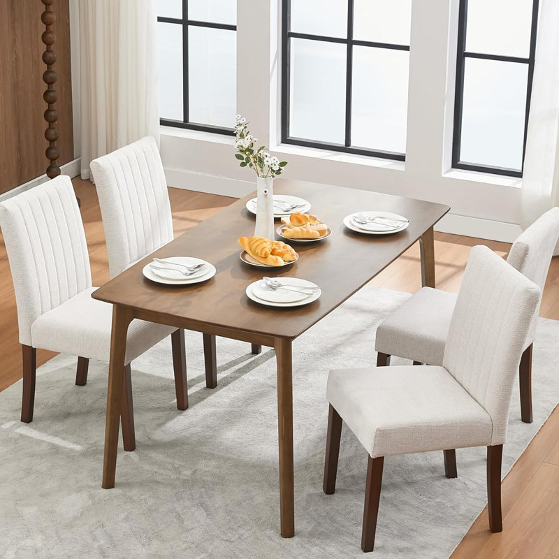 Upholstered Accent Chair, Beige, 4
