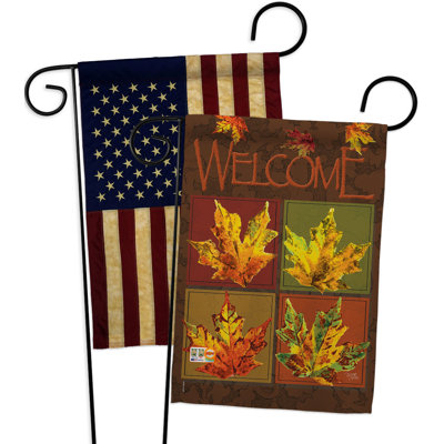 Drapeau de jardin en feuilles à motif d'automne 18,5 x 13 po