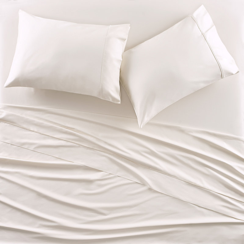 Paire de taies d'oreiller en satin Premier, Taie d'oreiller très grande, Parchemin
