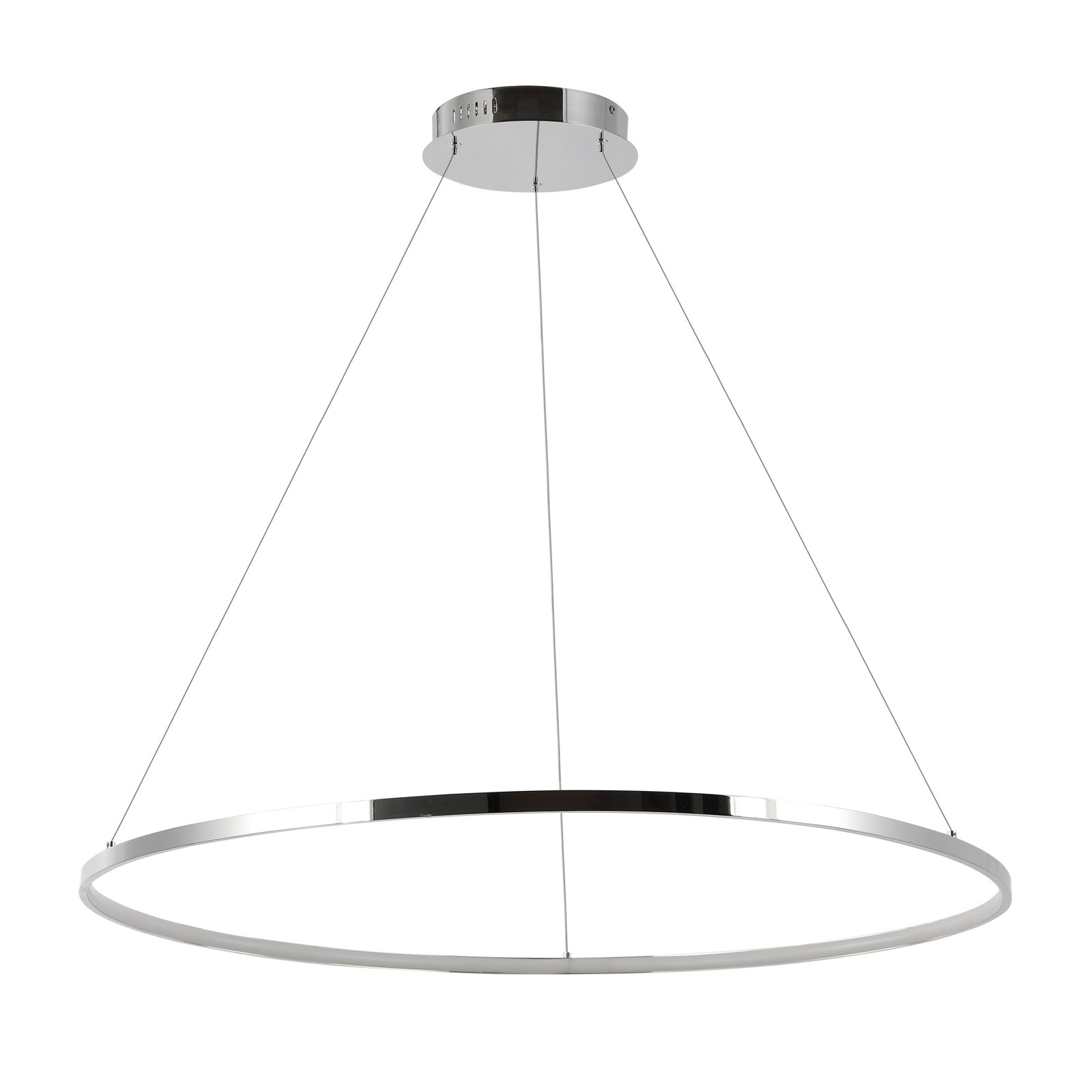 Odin Single Light Dimmable LED Pendant, Chrome, 0.75" H x 34.88" W x 34.88" D