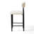 Modern Chenille Armless Bar Stool With Backrest And Gold-Accented Frame-851653063