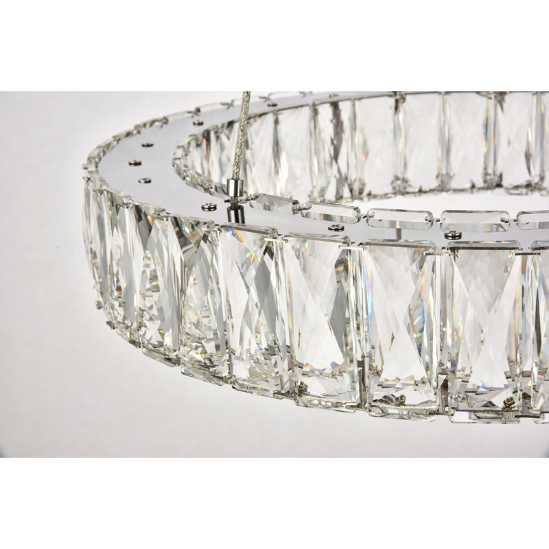 Sunderland - Light LED Pendant, Chrome, 3" H x 31" W x 31" D