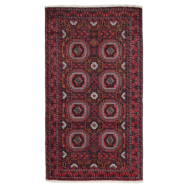 Tapis rouge Teimani 3 pi 7 po x 6 pi 4 po