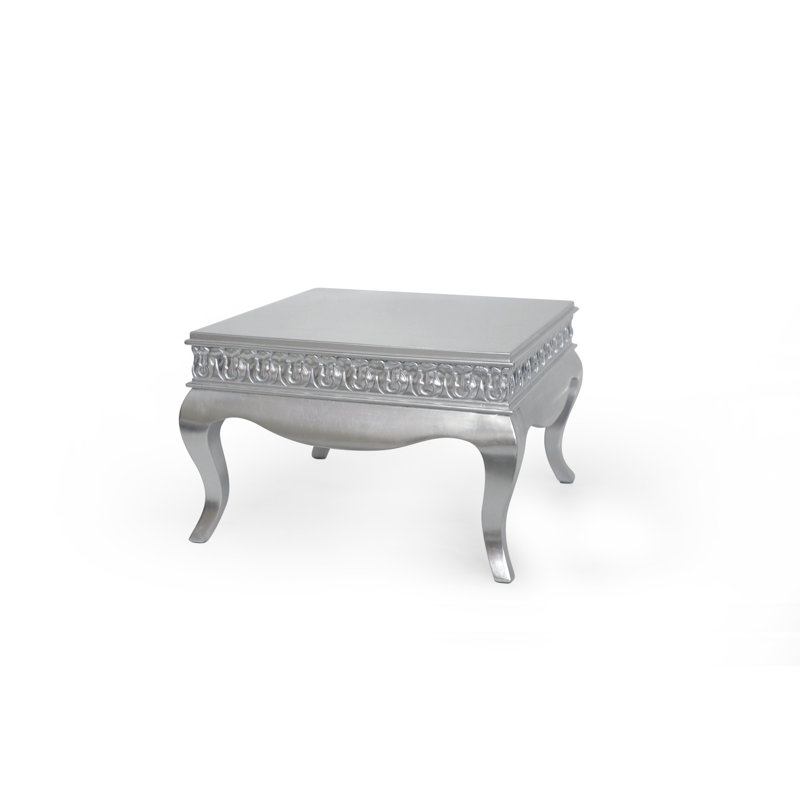 Loire Four Leg Coffee Table, 80 x 80cm, Silver Leaf
