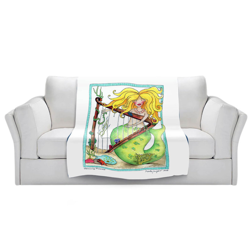  Couverture Strumming Mermaid, 51 po x 60 po