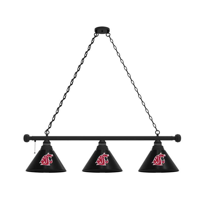 3 - Light Pool Table Lights Pendant, Black, Washington State Cougars