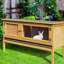 Lapin en bois jaune avec toit à charnières pour cage intérieure / extérieure imperméable facile d'entretien - option