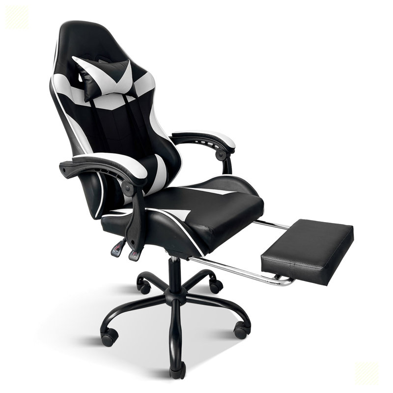 Fauteuil inclinable ergonomique inclinable, Noir / blanc
