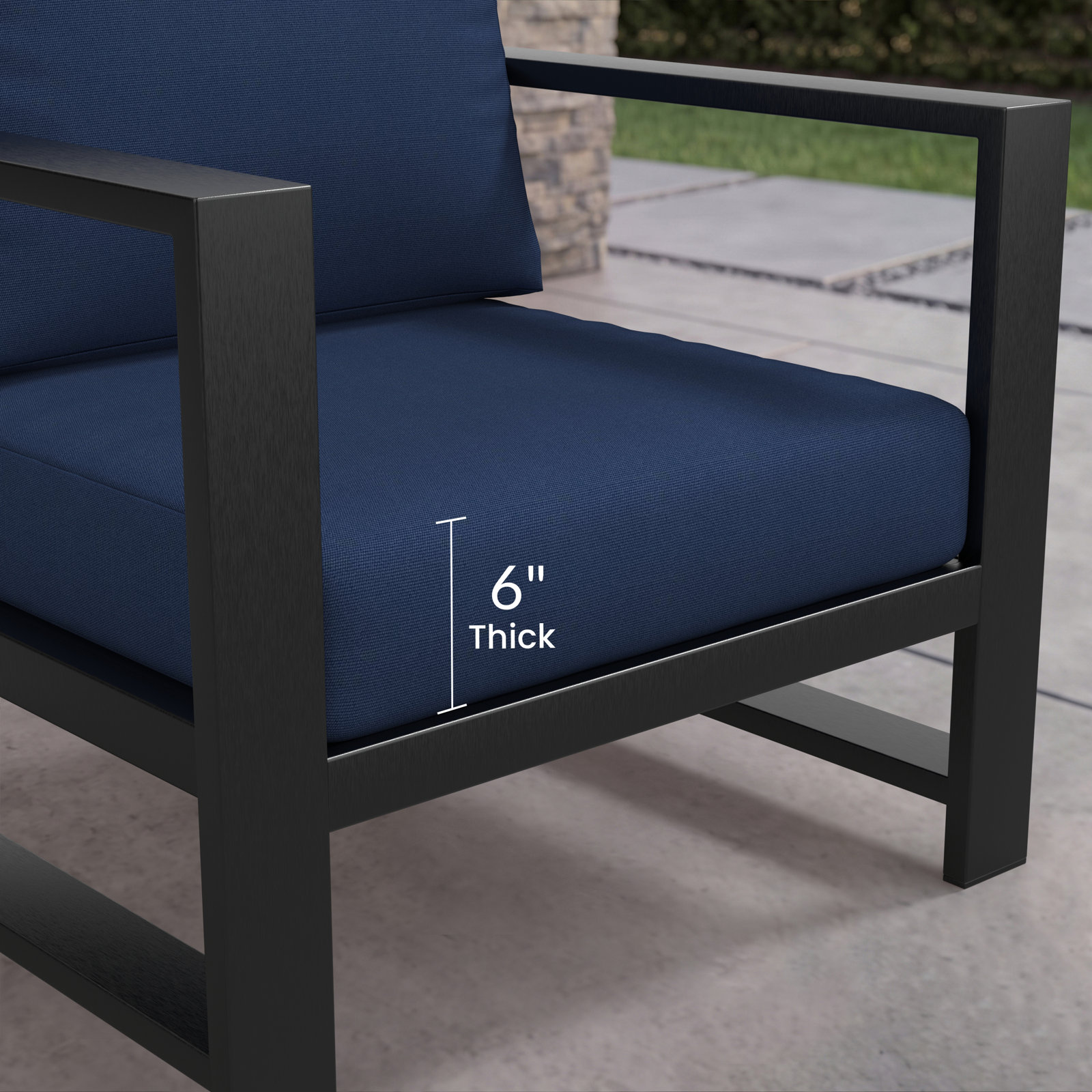 Dulcie Sunbrella® Patio Lounge Chair, Sunbrella® Canvas Navy