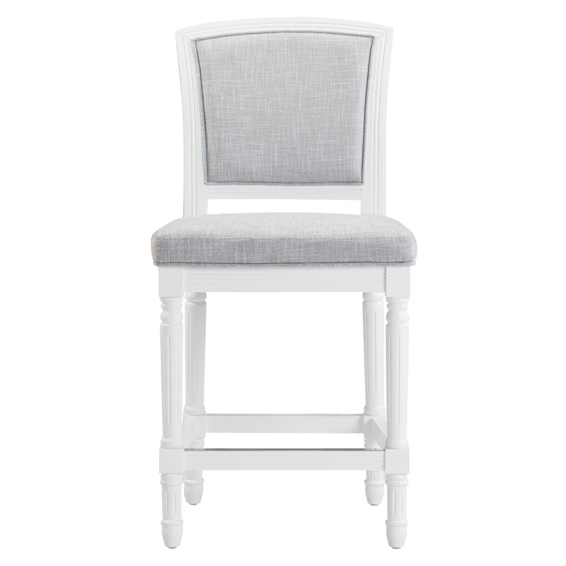 Cionna Upholstered Counter Stool with Solid Wood Frame, Counter Stool (26" Seat Height), White
