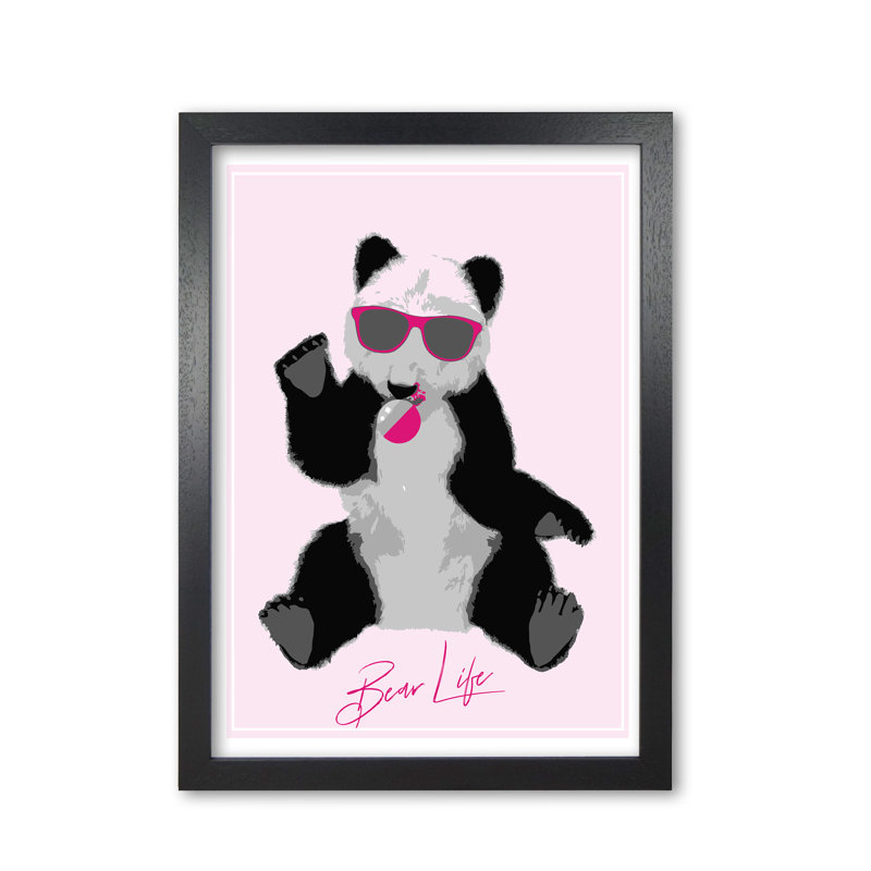 Bear Life - Painting, 60 cm H x 42 cm W x 5 cm D, Black Grain Frame