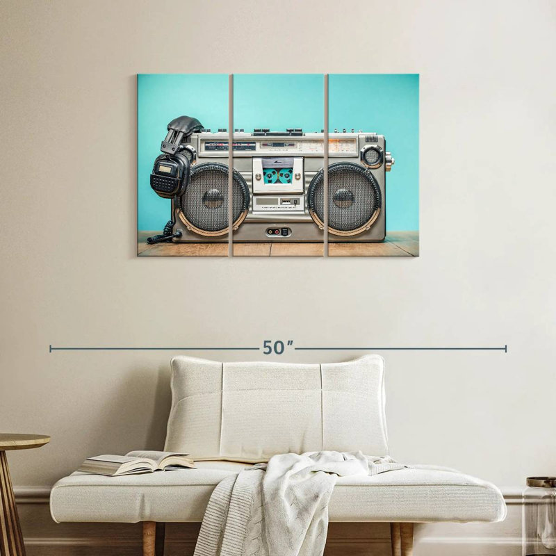Boombox et écouteurs Abarca Vintage, H 24 po x l 38 po