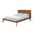 Mid - Century Walnut Eastern King Size Solid Wood Platform Bed, Panel Headboard, Tapered Angled Leg, Single Piece For Bedroom Furnishing Color Bed In Modern Style, Mattress Ready Unit-524180803