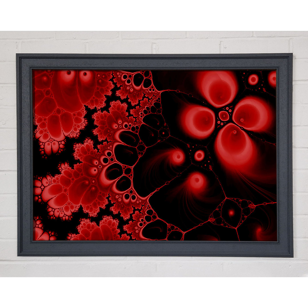 Gerahmtes Wandbild Red On Black Flourish