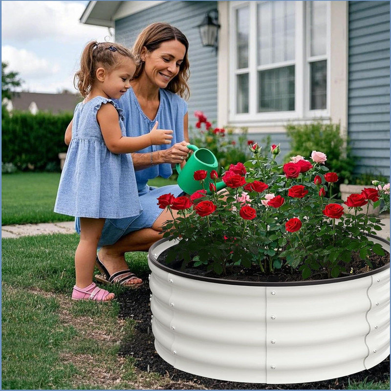 Raised Garden Bed,Galvanized Raised Bed,Garden Boxes Outdoor,Open-Ended Base Galvanized Planter,Planter Raised Boxes,Metal Garden Box for Vegetables,