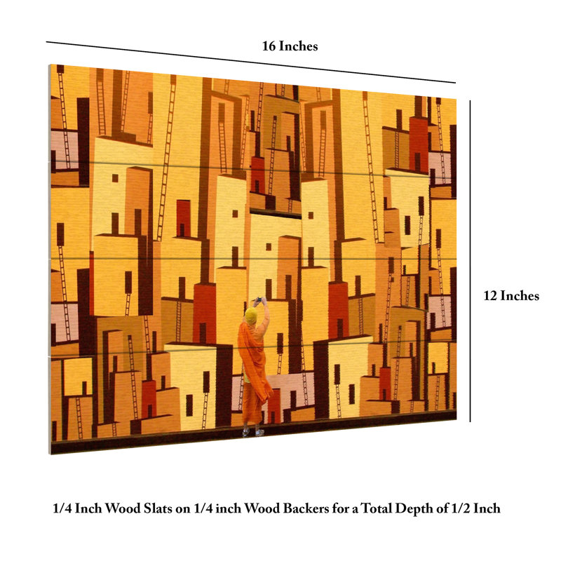 «Roxana Labagnara Click Wood Slat Art», H 12 po x l 16 po