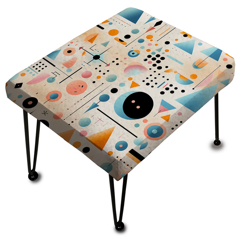 Multicolore éclectique géométrique diversifié - Repose-pieds rectangulaire éclectique