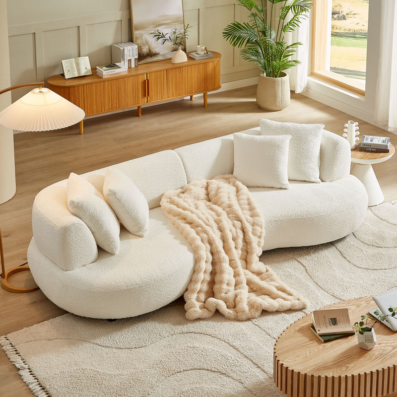 102" Upholstered Curved Sofa Couch