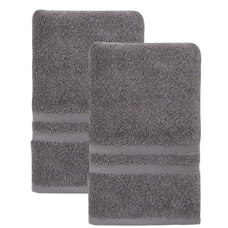 Hollington Turkish Cotton Hand Towel, Dark Gray