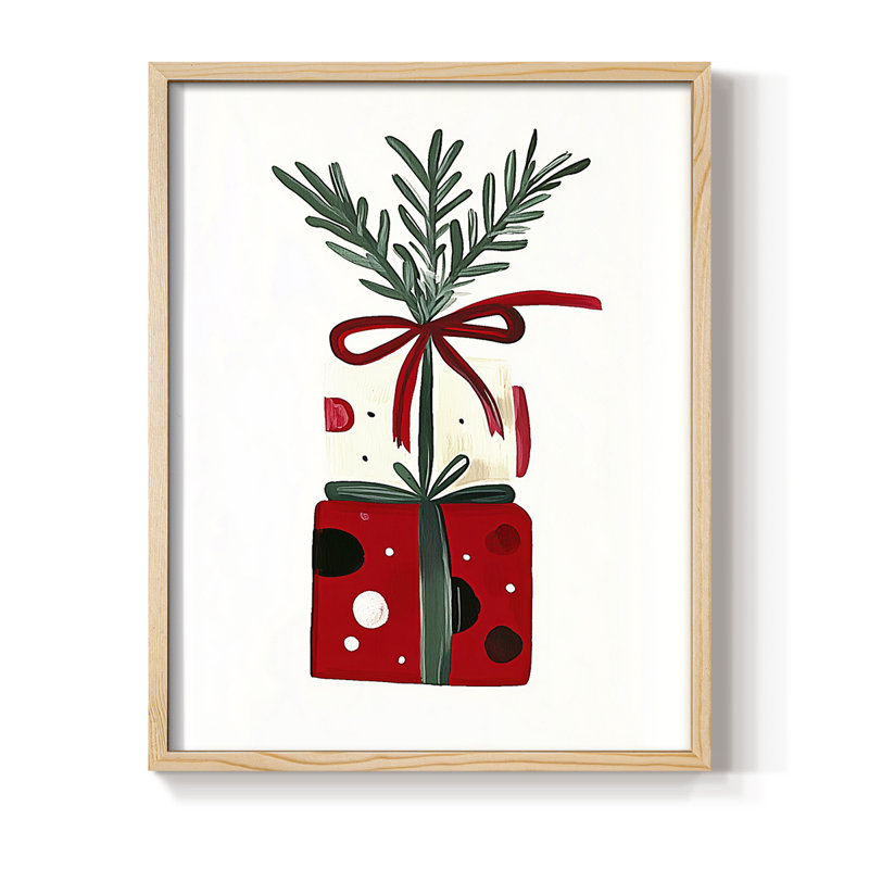 «Christmas Holiday Art» DCCCLxx, reproduction d'art encadrée - bois massif, H 30 po x l 24 po, Naturel