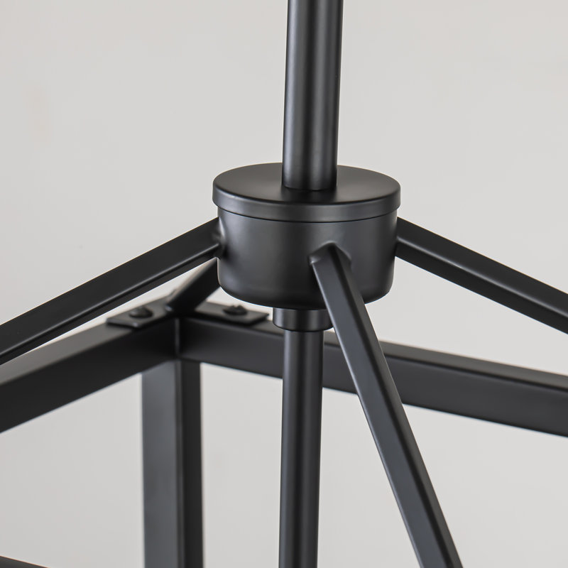 Luminaire suspendu géométrique à 4 lumières Jaisyn, Noir