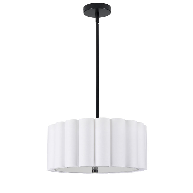Luminaire suspendu 3 lumières Kasten, Noir mat, Blanc