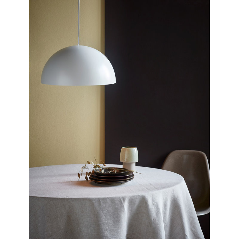 Ellen 1 - Light Satin Black Single Pendant, 200cm H x 40cm W x 40cm D, White