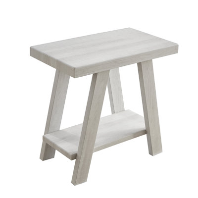 Table d'appoint contemporaine à finition blanche avec option de rangement supplémentaire - plateau de table en placage de bois franc, option et pieds captivants aux angles larges dans une tablette de qualité attrayante