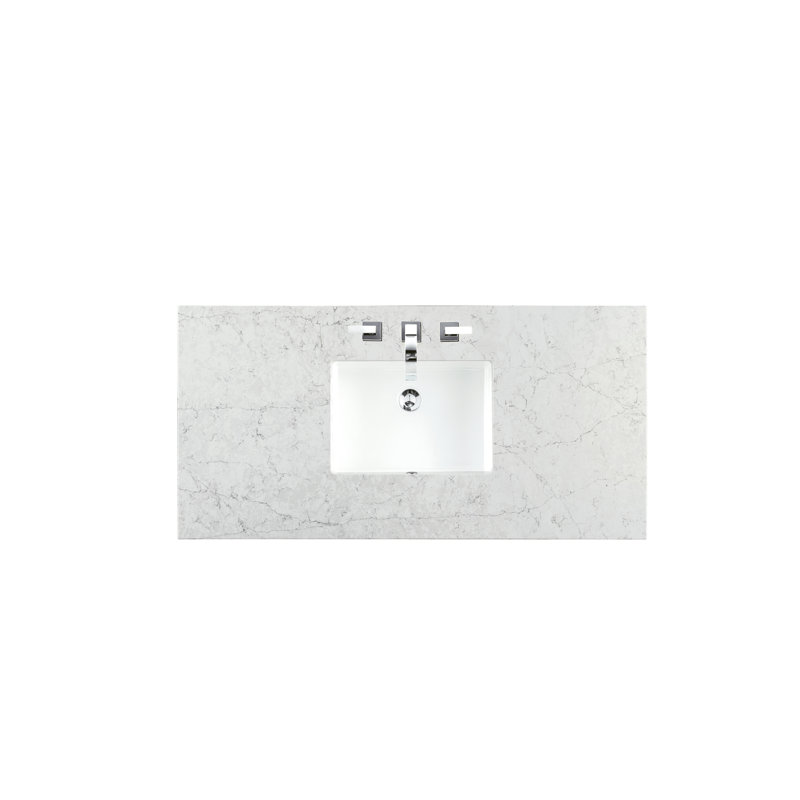 Malibu 48'' W Single Vanity, Amber Birch, Eternal Jasmine Pearl, 8" Widespread
