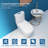 1-Piece 1.1/1.6 Gpf Dual Flush Elongated One Piece Toilet in Glossy White