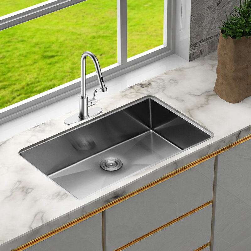 10 Inch Deep Kitchen Sink Undermount - 304 Stainless Steel, 30"X18", 16 Gauge, With X-Shaped Water Guide And Included Dish Grid Drain Assembly Drying Rack Pack Clips Template Installation Instruction