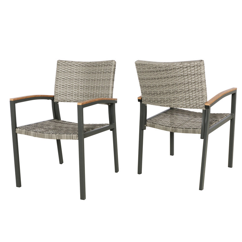 Grey Patio Dining Element - Modern Comfortable Mesh Dining Chair Outdoor Chair With Hip Sparkle
