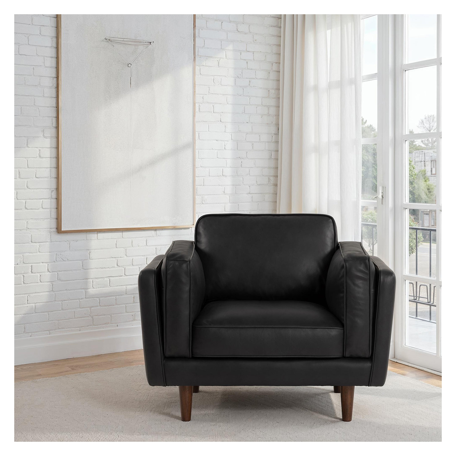 Noria Accent Chair - Dark Brown, Black