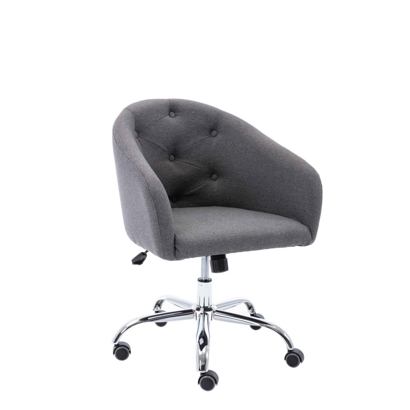 Fem Linen Task Chair, Dark Gray