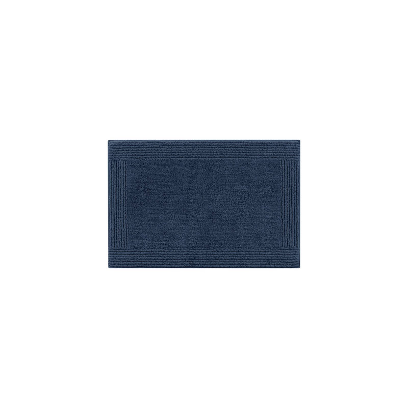 Splendor Navy 100% Cotton Tufted 3000 GSM Reversible 24x36'' Bath Rug, 24" W x 36" L, Navy