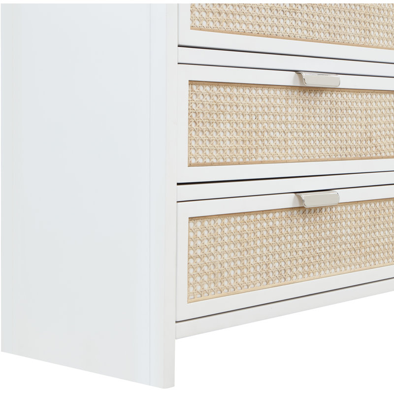 Commode 6 tiroirs Audu, Blanc