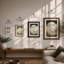 Moon Above Clouds Scandinavian - Framed Print-439071078-439071077