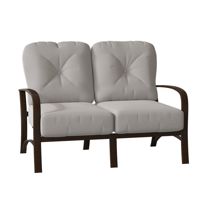 Causeuse Fremont, Brun châtaigne, Impact Vapor gris Sunbrella®