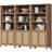 Marliee Boho 5 -Tier Bookcase With 2 Doors And Adjustable Shelves-102716427