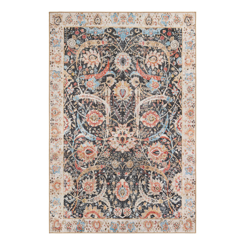 Matilynn Performance Chenille Floral Indoor Rug, Rectangle 6'1" x 9'