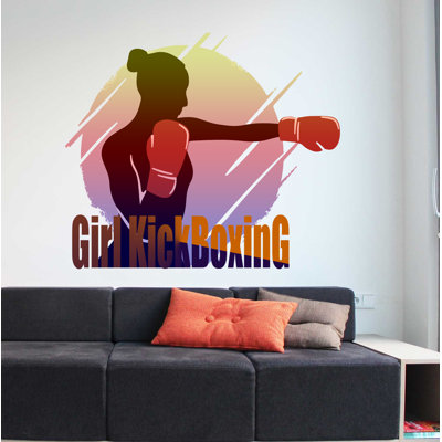 Décalcomanie murale Gym Girl Kickboxing