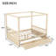 Lit à baldaquin en bois avec tiroirs de rangement intégrés-541351733