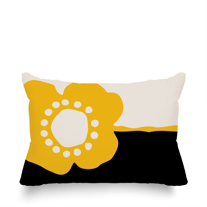 Coussin lombaire réversible intérieur / extérieur Sofi Minimalist, H 14 po x l 20 po, Yellow