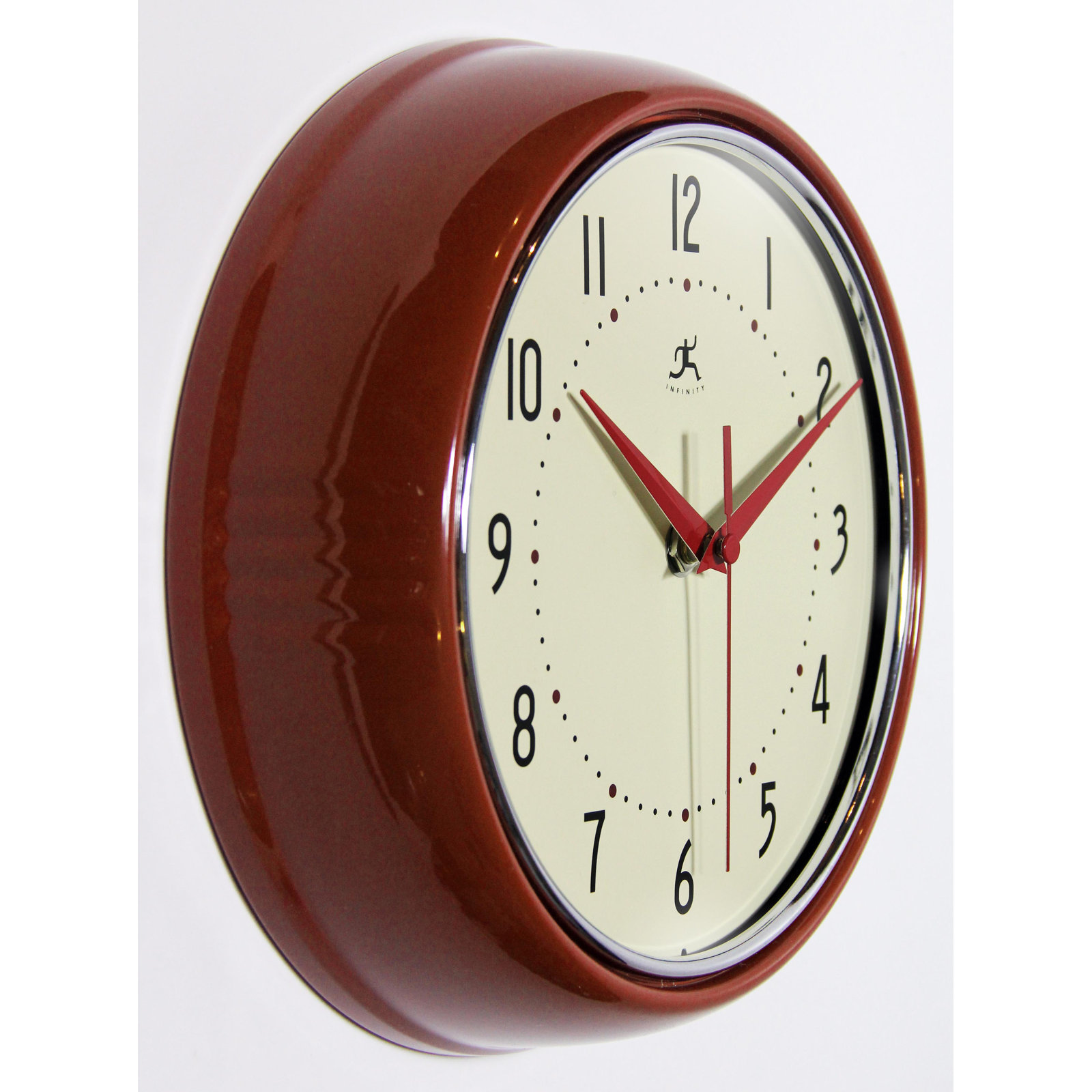 Desdra Metal Wall Clock, Red, Small