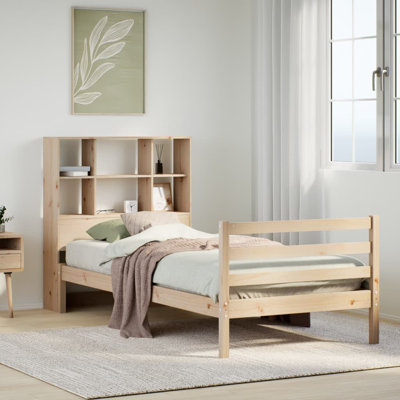 Bookcase Bed Without Mattress Solid Wood Pine