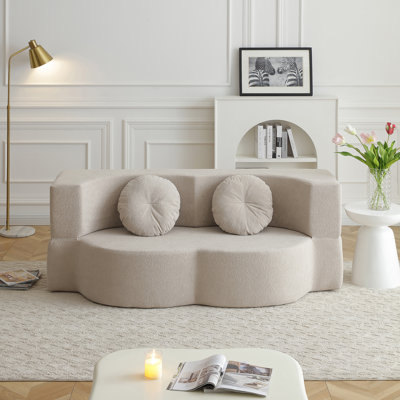 2-in-1 Folding Sofa Bed with Pillow, Converts Easily from Couch to Twin Sleeper for Space-Saving Comfort.