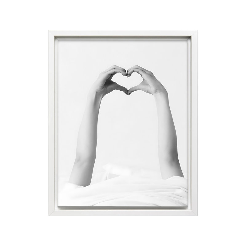 Heart Hands No2, Canvas, White Framed, 11"H x 14"W